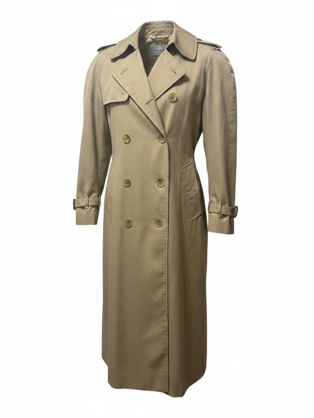Burberry Long Double-Breasted Trench Coat in Khaki